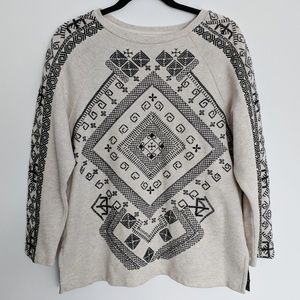 Zara Basic embroidered sweat/sweater top